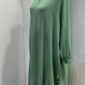 Green Hari Maskoor Abaya With Pearl Work